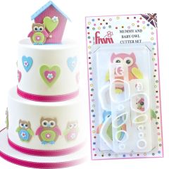 Mummy & Baby Owl Cutter Set - 4 Piece