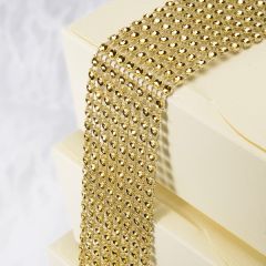 Gold Diamante Effect 8 Row Band - 1.5mtr