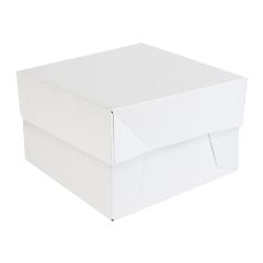 14" x 14" x 6" - White Folding Cake Box & Lid