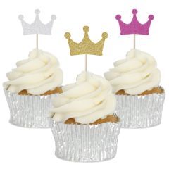 Crown Cupcake Toppers - 12pk