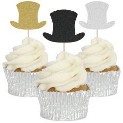 Top Hat Cupcake Toppers - 12pk