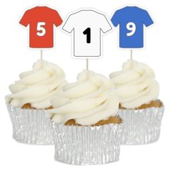 Football Shirt Cupcake Toppers - 12pk