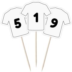 White Football Shirt Cupcake Toppers - 12pk