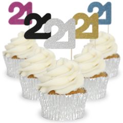 Number 21 Cupcake Toppers - 12pk