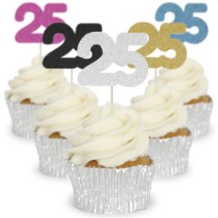 Number 25 Cupcake Toppers - 12pk