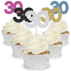 Number 30 Cupcake Toppers - 12pk