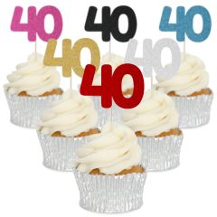 Number 40 Cupcake Toppers - 12pk