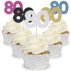 Number 80 Cupcake Toppers - 12pk