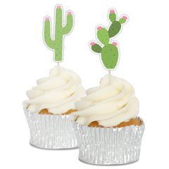 Cactus Cupcake Toppers - 12pk