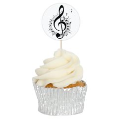 Sheet Music Cupcake Toppers - 12pk