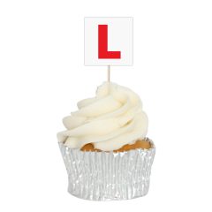 L Plate Cupcake Toppers - 12pk