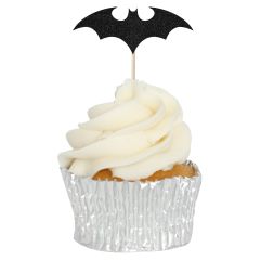 Black Bat Cupcake Toppers - 12pk