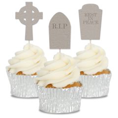 Gravestones Cupcake Toppers - 12pk