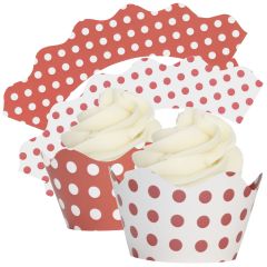 Red & White Polka Dot Cupcake Wrappers - 12pk