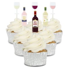 Wine Cupcake Toppers - 12pk