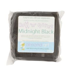 Midnight Black Ready Coloured Roll 'n' Cover Sugarpaste - 250g