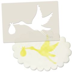 Stork & Baby Stencil