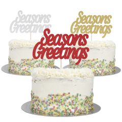 Large Seasons Greetings Cake Topper