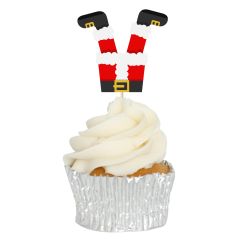 Santa Legs Cupcake Toppers - 12pk