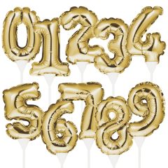 Gold Self Inflating Balloon Number Cake Topper