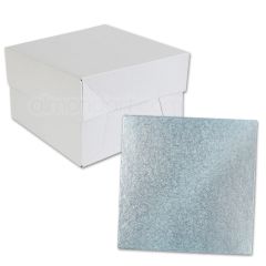 Square Baby Blue Cake Drum and Box