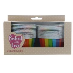 Rainbow Baking Cups - 60mm - Pack of 24
