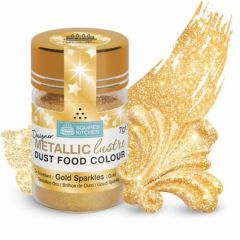 Gold Sparkles Squires Kitchen Metallic Lustre Dust - 5g