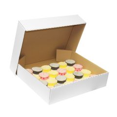 3 x 4" Deep Large Corrugated Cupcake Box With Insert - Holds 24