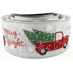 Festive Delivery Wired Jute Ribbon - 63mm x 1m