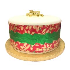 Red Holly Christmas Cake Frill - 3½" x 34"