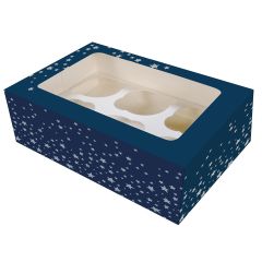 Starry Night 6 Cupcake Box with Insert