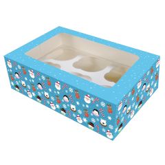 Xmas Friends 6 Cupcake Box with Insert