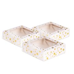 Gold Star Small Square Treat Box - Pack of 3