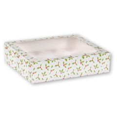Holly Design 12 Cupcake Box with Insert