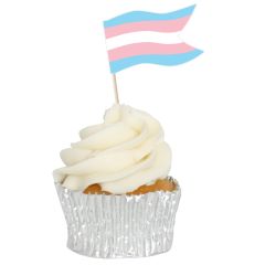 Transgender Flag Cupcake Toppers - 12pk