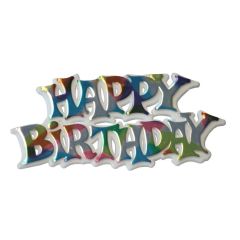 'Happy Birthday' White/Multicoloured Motto