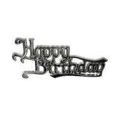 'Happy Birthday' Silver Effect Motto