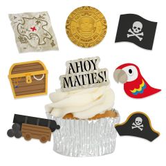 Edible Wafer Pirate Themed Cupcake Toppers - 24pc