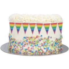 Edible Wafer Rainbow Bunting Cake Decoration/Cupcake Toppers - 36pc