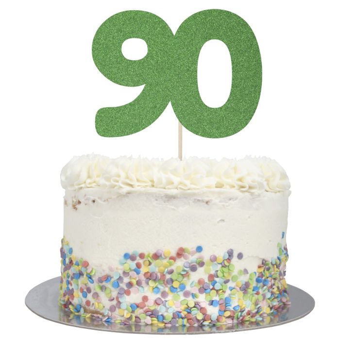 90 Cake Topper 90th Birthday Theme Glitter Rose Gold - Walmart.com