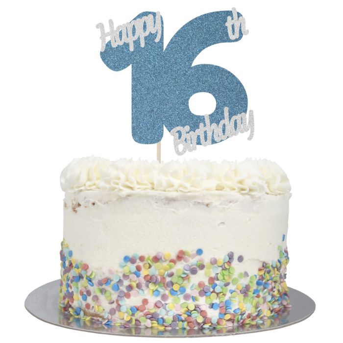Amazon.com: Happy Sweet 16 Cake Topper, Sweet 16 Birthday Decorations,  Happy 16th Birthday Decorations for Girls/Boys Purple Glitter : Grocery &  Gourmet Food