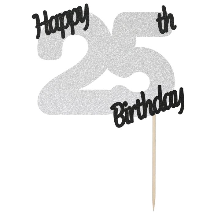 Twenty Five Cake Topper 25th Birthday Decor Custom Birthday - Etsy