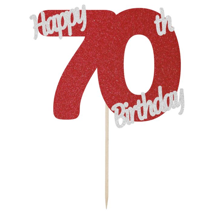 Happy 70th Birthday Cake Topper Rose Gold Glitter, 70th Birthday Cake Topper /70th Birthday Decorations for Women（Double-sided Glitter） | Walmart Canada